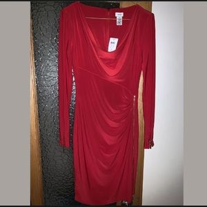 Red dress size XS with gold zipper detail